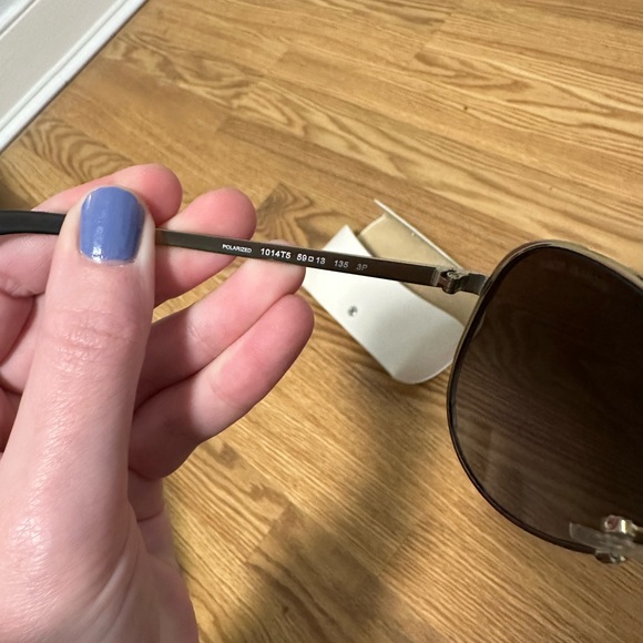 Michael Kors Aviators Gold Tinted Polarized Sunglasses - Picture 7 of 8